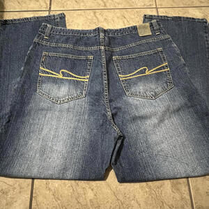 Y2k style 96North jeans baggy wide leg stone wash pants size 37x30 10" leg